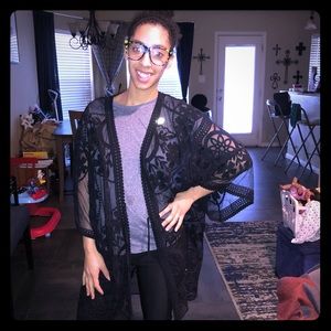 Black Lace Kimono